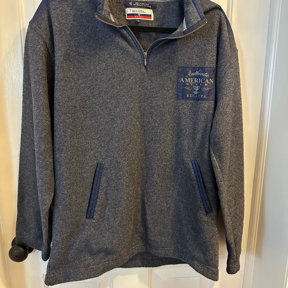 Gray Quarter-Zip Pullover Sweatshirt